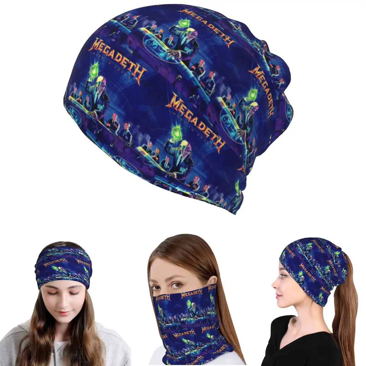 Megadeth Rock Band Dave Mustaine Bandana Halstuch, magischer Schal, warme Sturmhaube, Mütze, Unisex, für Erwachsene, Winter