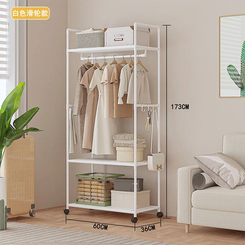 AOLIVIYA Bedroom Standing Coat Rack Floor Hat Hanger Clothing Storage Rack Japanese Korean Shelf