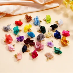 10Pcs/Lot Fabric Flower Tassel Pendants for Jewelry Making for DIY Bracelet Earrings Keychain Tassel Jewelry Making Accessories