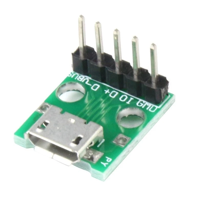 1/5/10 Uds conector hembra Micro USB placa adaptadora de DIP-5P micrófono Android módulo de cable de alimentación de teléfono móvil
