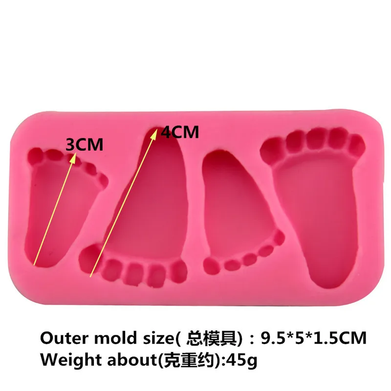 Silicone Baby Feet Shape Cake Mold 3D Feet Fondant Chocolate Candy Jelly Decoration Fondant Mould Cute Child Foot Molds