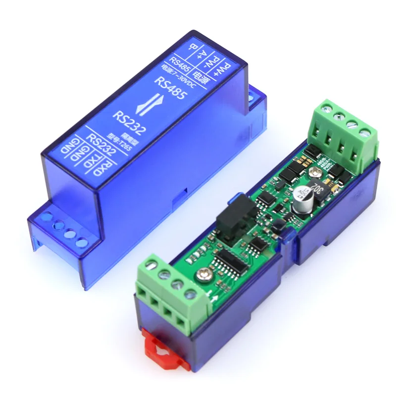 Industrial grade RS485 to RS232 half-duplex two-way communication conversion module/isolated/with shell/T265
