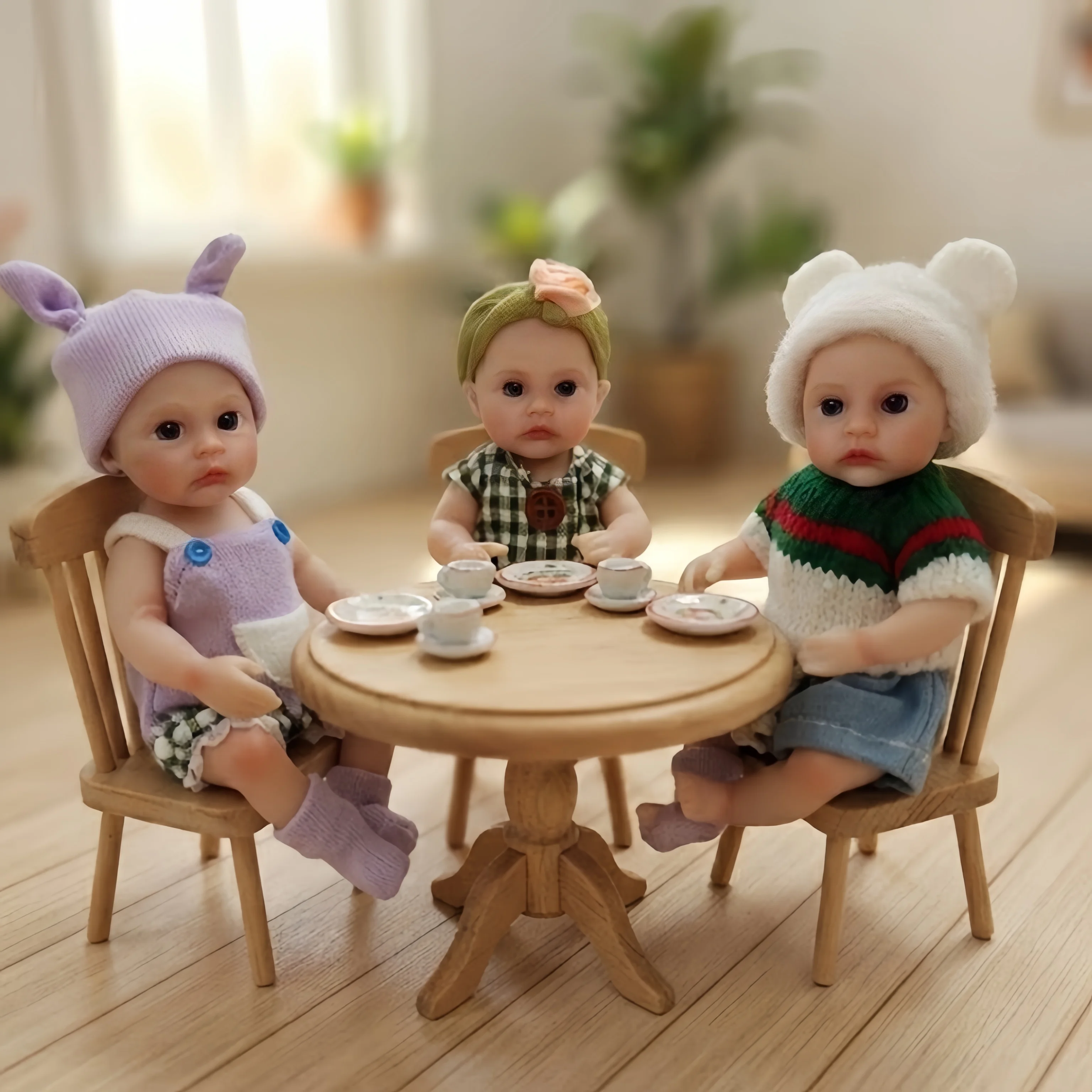 6-Inch Silicone Toy In 3 Different Clothes Handmade Washable Realistic Mini Reborn Doll, Anatomically Accurate, Ideal Gifts