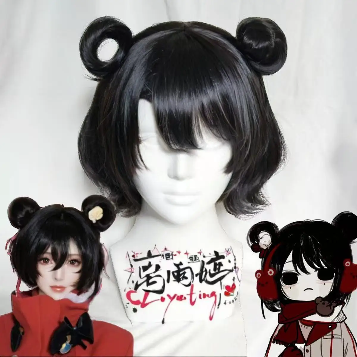 

1 black headband with short hair, 7 strange stories from anime, anonymous Li Yuting, cosplay wig design