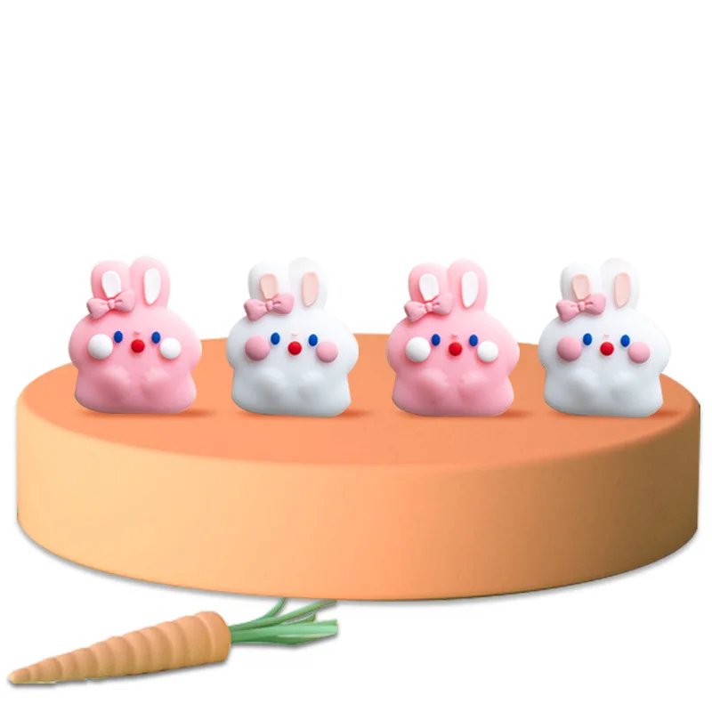 Cute Pink Rabbit Silicone Soft Thumb Stick Grip Cap Cover For Nintendo Switch Oled/Lite NS Joy-con Thumbstick Case Protector