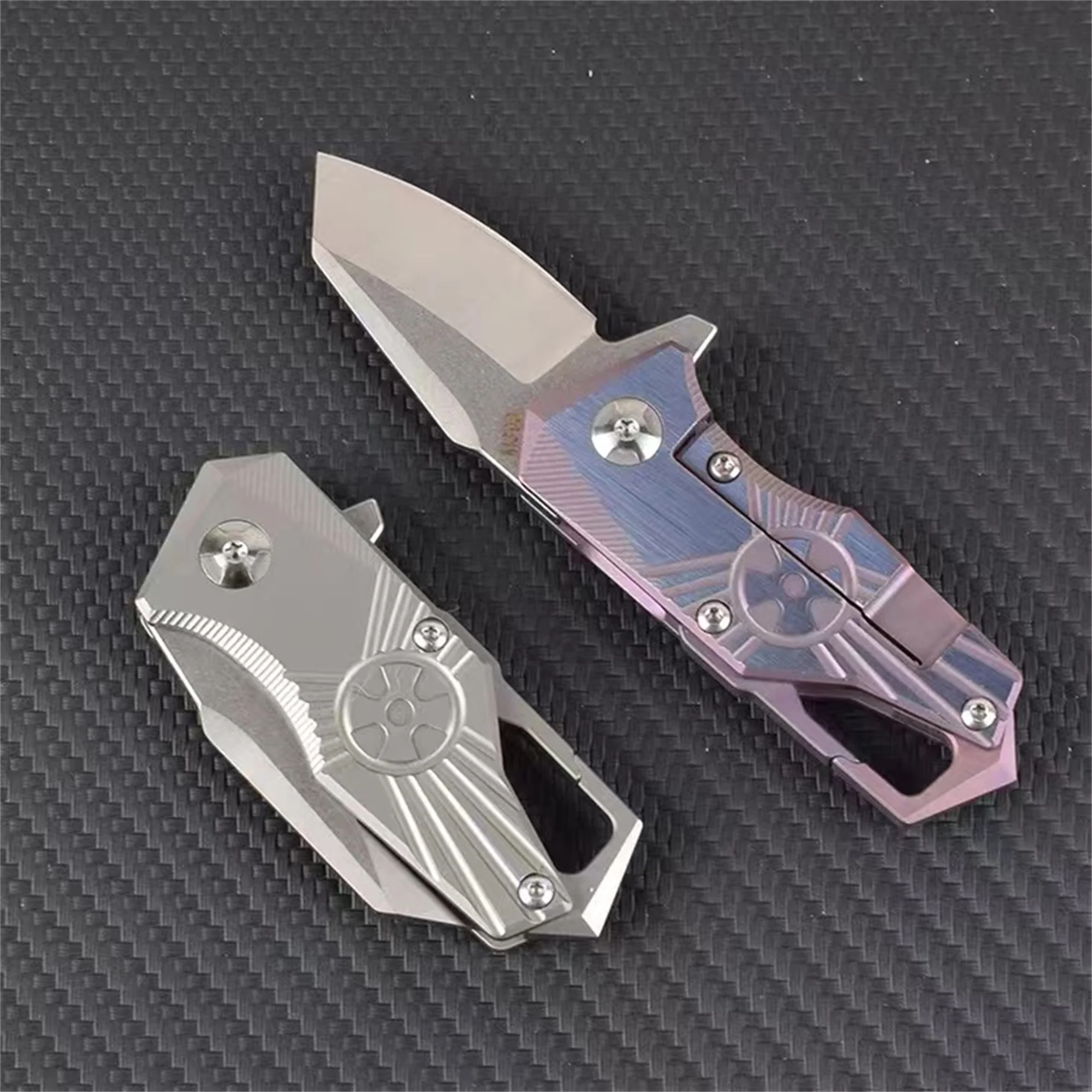 Mini cuchillo de aleación de titanio M390, llavero de bolsillo, cuchillo EDC, herramienta multifunción para exteriores