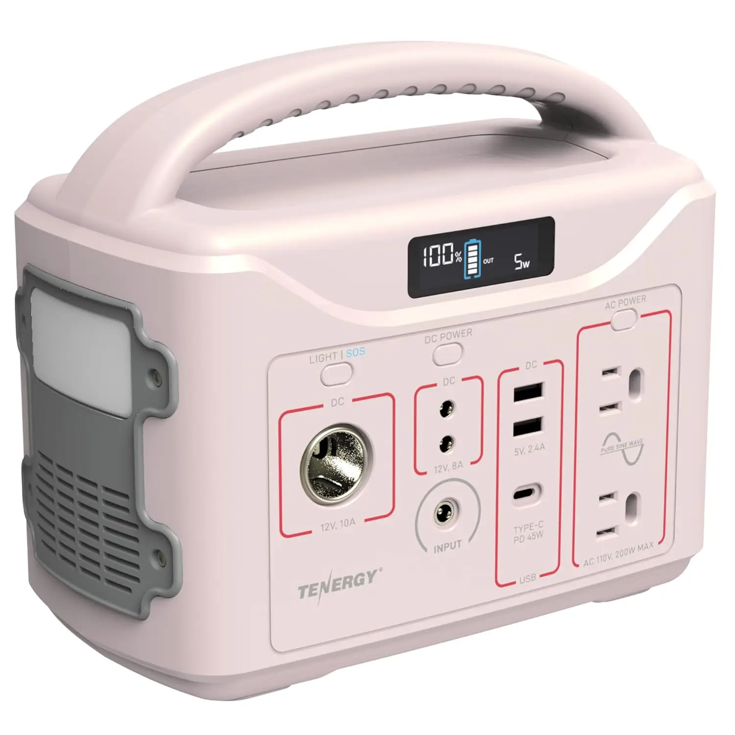 T320 Portable Power Station, 300Wh Battery, 110V/200W (Surge 400W) Two Pure Sine Wave AC outputs, USB type C PD, Customized