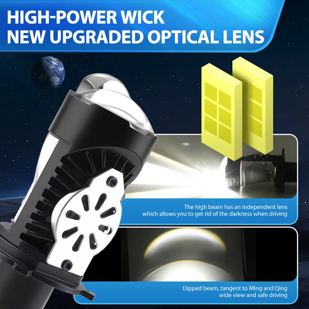 2x جهاز عرض LED المصابيح الأمامية مرحبا/لو H4 HB2 9003 عدسة 30000LM لميتسوبيشي باجيرو مونتيرو شوغون V20 NH NJ NK NL 1991-1999