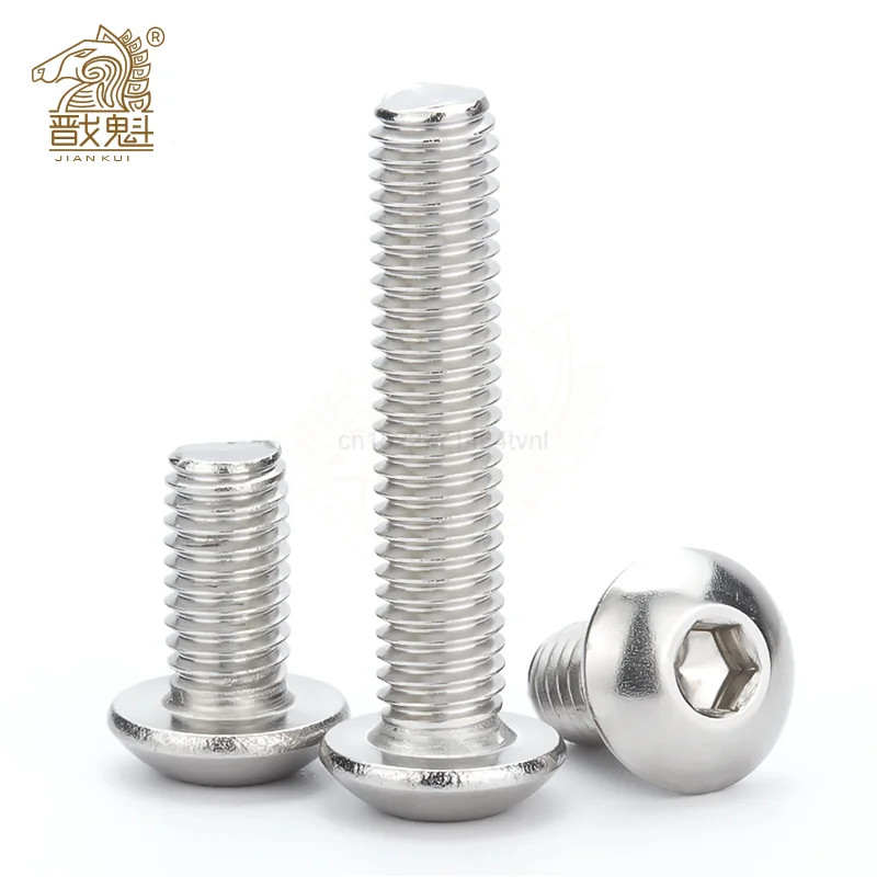 

10/55pcs M2 M2.5 M3 M4 M5 M6 M8 304 Stainless Steel Hexagon Hex Socket Button Head Screw Bolts Round Head Screw Standoff ISO7380