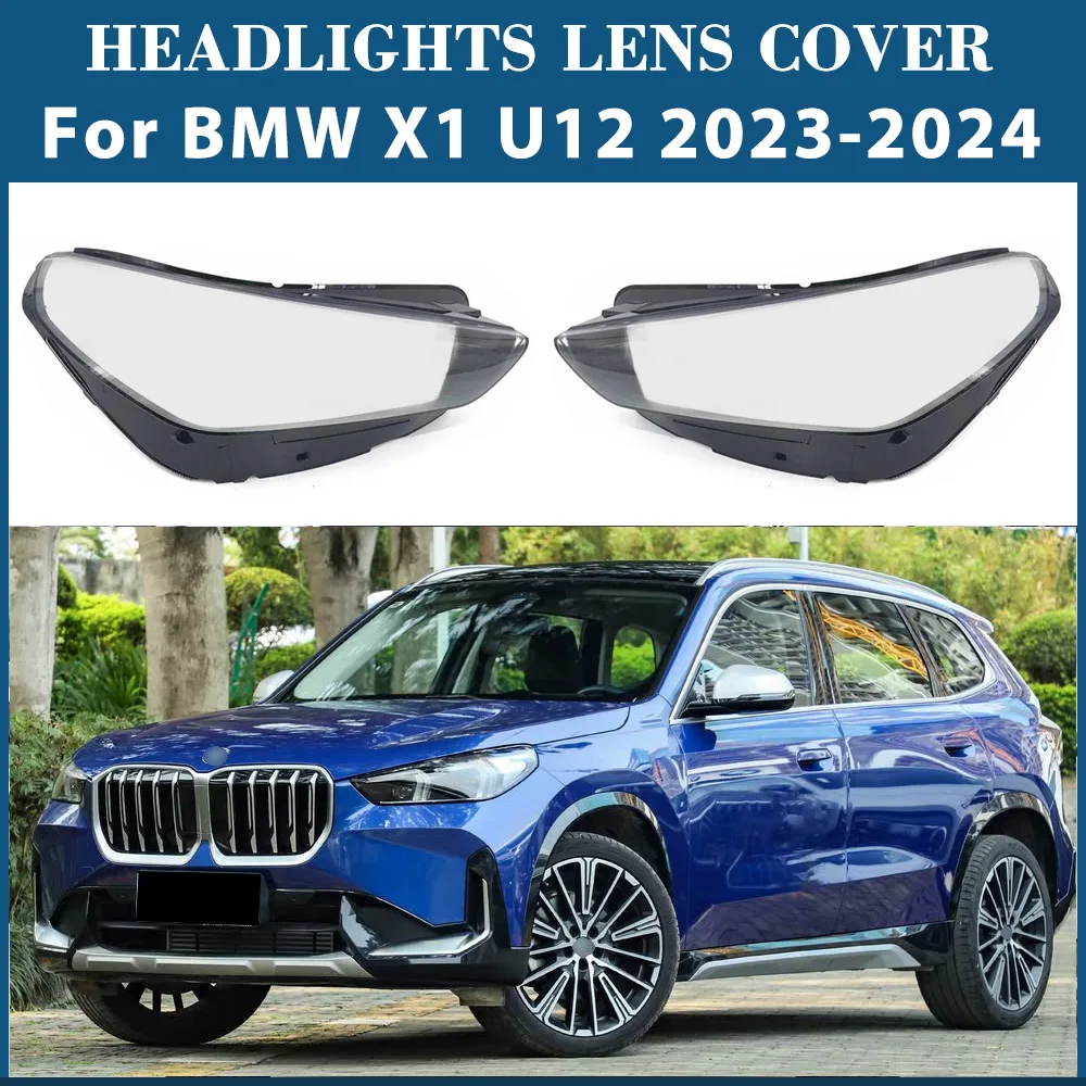

For BMW X1 U12 2023 2024 Front Headlamp Cover Transparent PC Lampshade Headlight Shell Lens Plexiglass Lens Case Auto Light Caps
