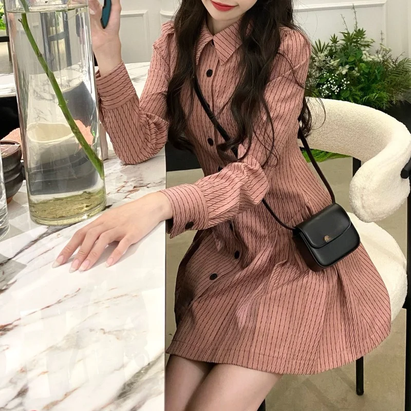 

Autumn New Academic Long-sleeved Dress Design Sense Niche French Sweet Spicy Style Fried Street Shirt Skirt Children's Tide