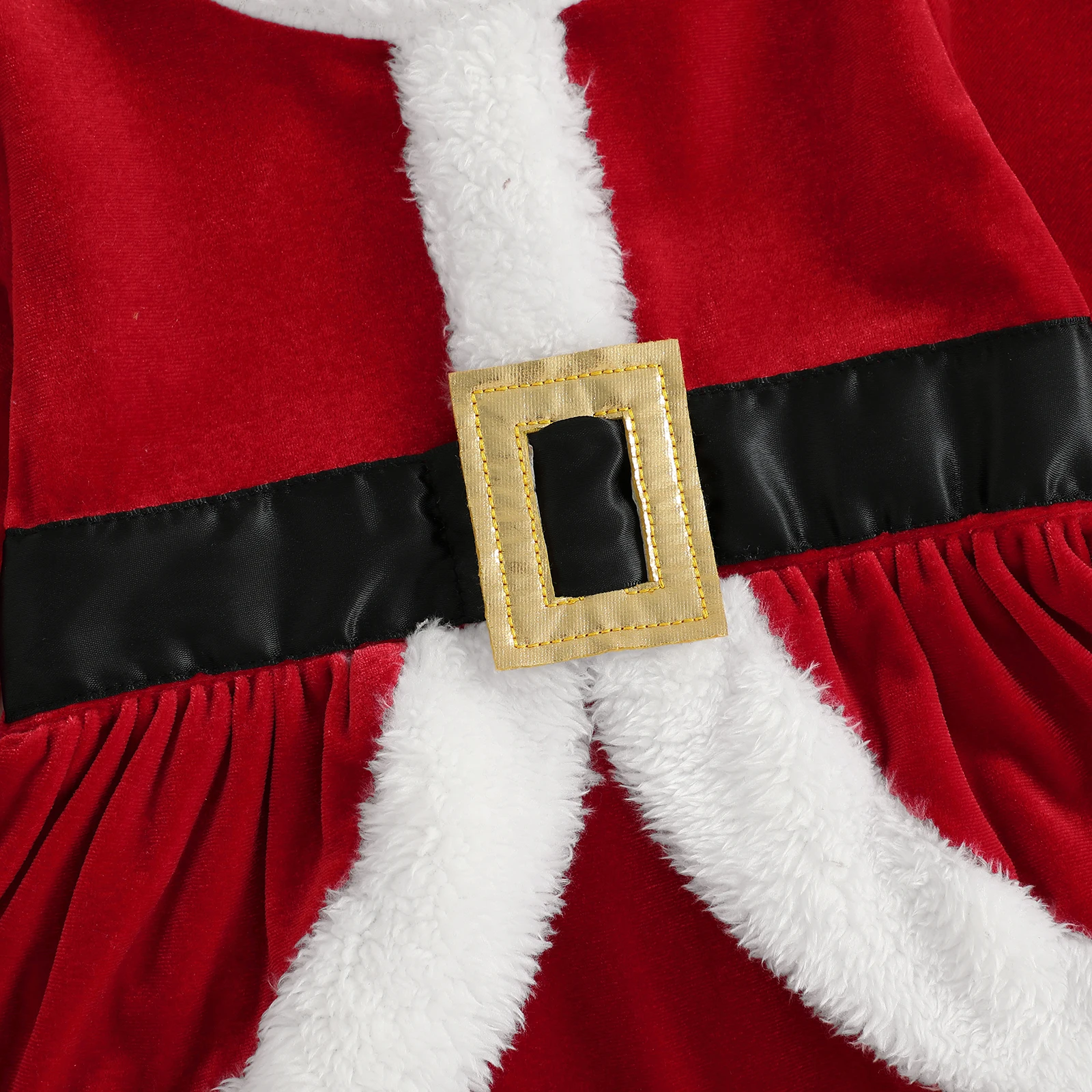 Рождественский комбинезон для маленьких девочек, плюшевые лоскутные комбинезоны с длинными рукавами и милый комплект шляпы Санта-Клауса для одежды для малышей