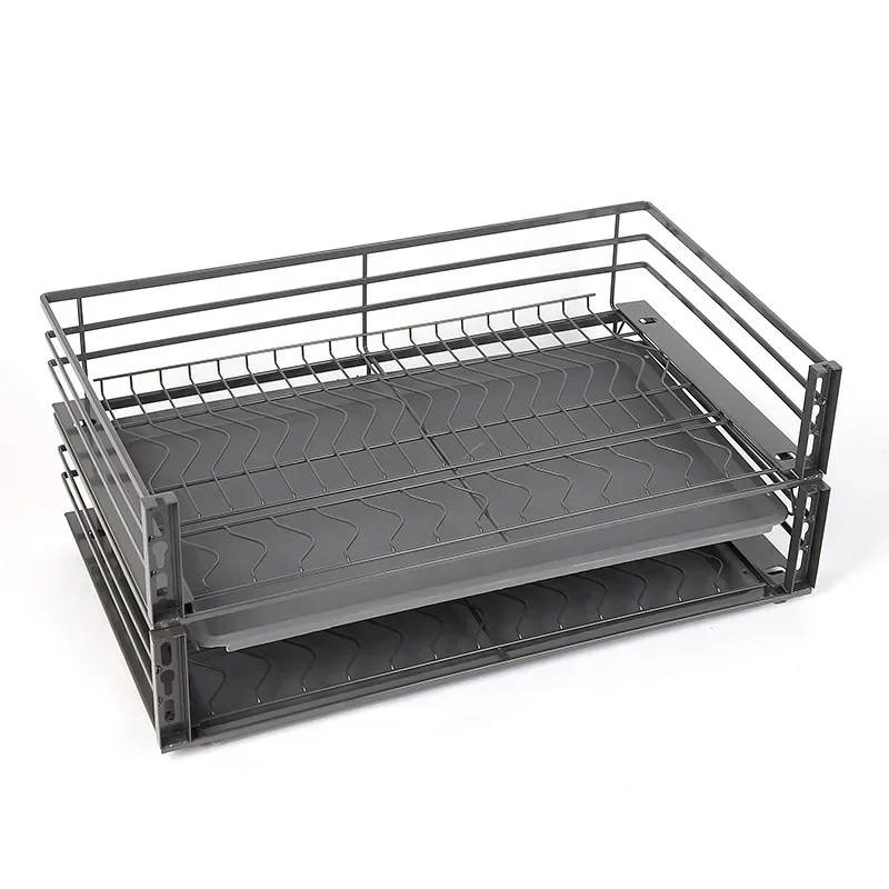 Nano large three-sided pull basket, bowl basket, thickened with cover plate