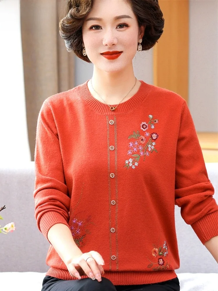 

Облегающий трикотажный топ для женщин среднего возраста, модная базовая одежда для весны и осени, большие размеры, одежда для мам