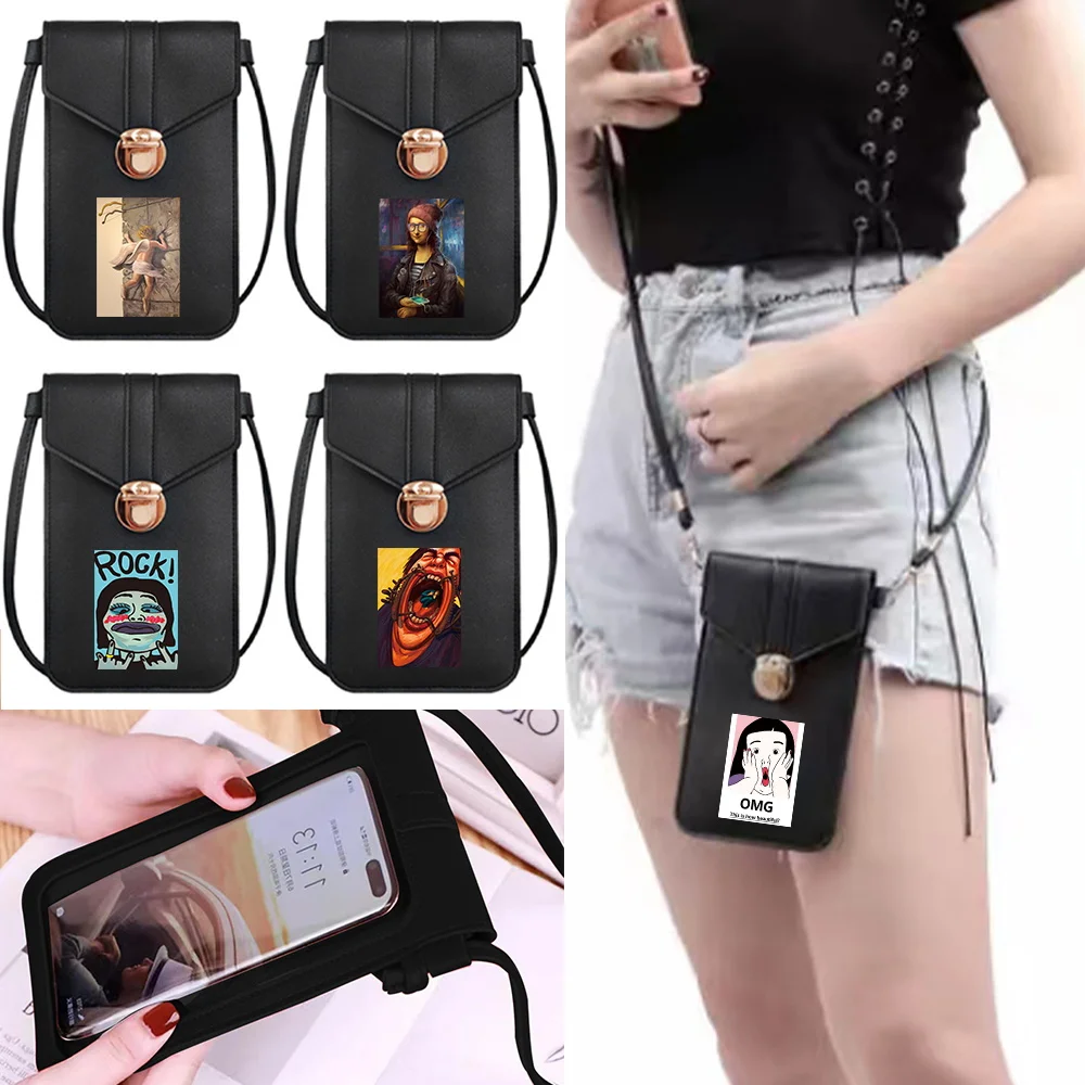 Large Capacity Universal Phone Mobile BagsLeisure Funny Pattern Shoulder Bag Large Capacity Messenger Bags Fashion Tote Bags