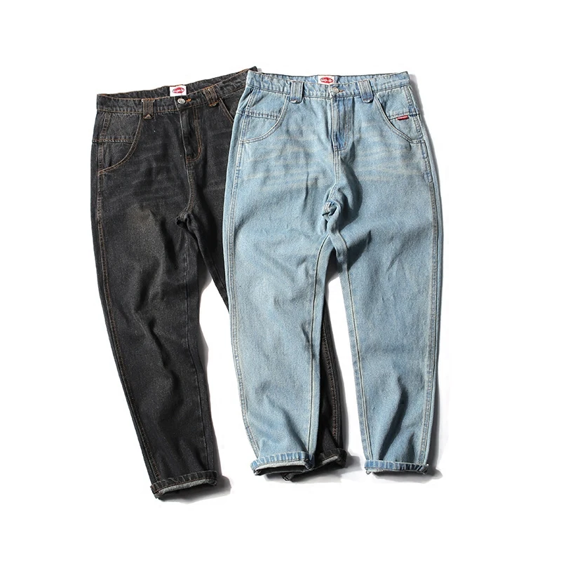 

Retro Japanese Sle Loose Fit Cone aped Skinny Jeans Color Youth Casual Long Trousers Harajuku Sle Loose Pants