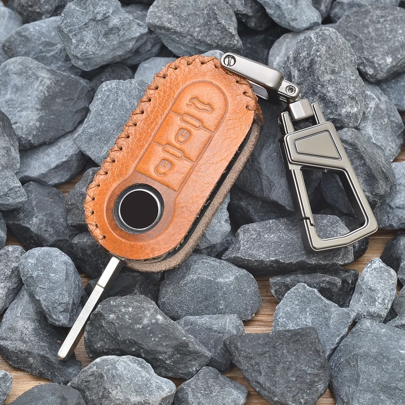 Juste de clé de voiture en cuir pour Fiat Ducato, porte-clés Fob, accessoires de coque automatique, 500, 500L, KrasnoGrande, Punto, Lancia Musa