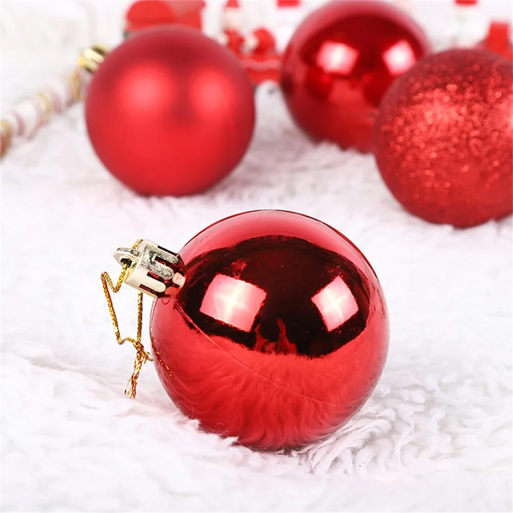 24PCS Christmas Ball With Electroplated Ornaments Tree Decorations For Holiday Wedding Party White Frosted Finishes Xmas Balls