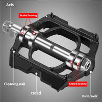 Sealed Bearing Pedal Aluminum Alloy Ultra Light High Strength Pedals Anti-Slip Bearing Pedals Bicycle Road Bike Accessories