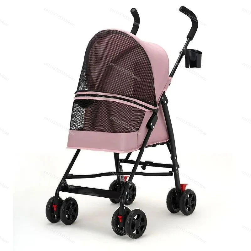 Foldable Pet Stroller Multifunctional Dog Cat Cage Jogger Stroller Outdoor Pet Gear Puppy Kitty Stroller All-Season Pet Carrier