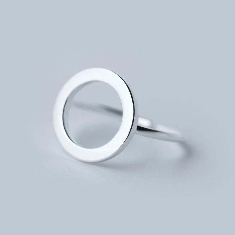 Modian Classic Round Shape Sterling Silver 925 Ring for Women Fashion Open Adjustable Finger Ring Fine Jewelry Girl Gift