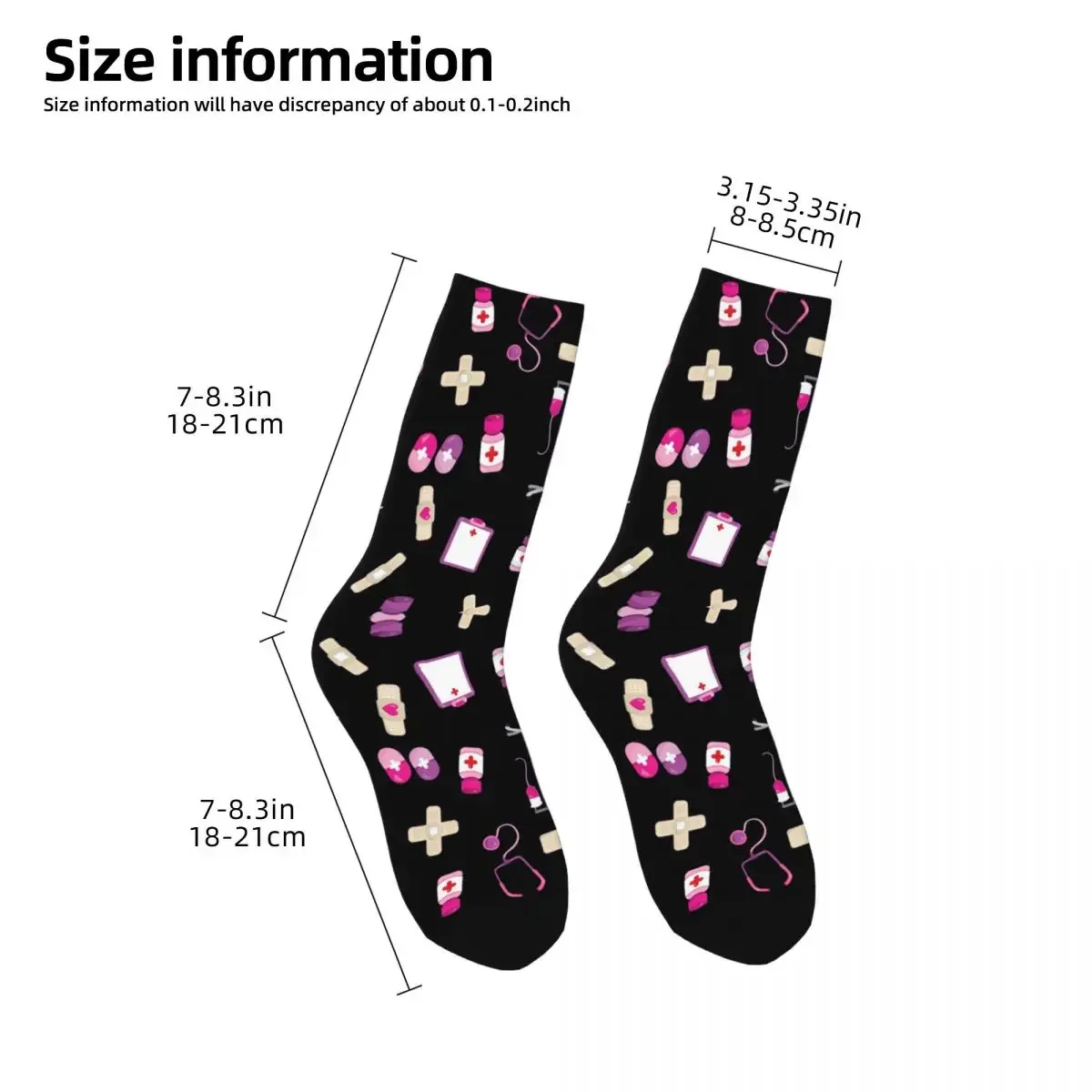 Cute Hospital Medical Pattern Gift For Nurses Socks High Quality Stockings All Season Long Socks for Man Woman Birthday Present