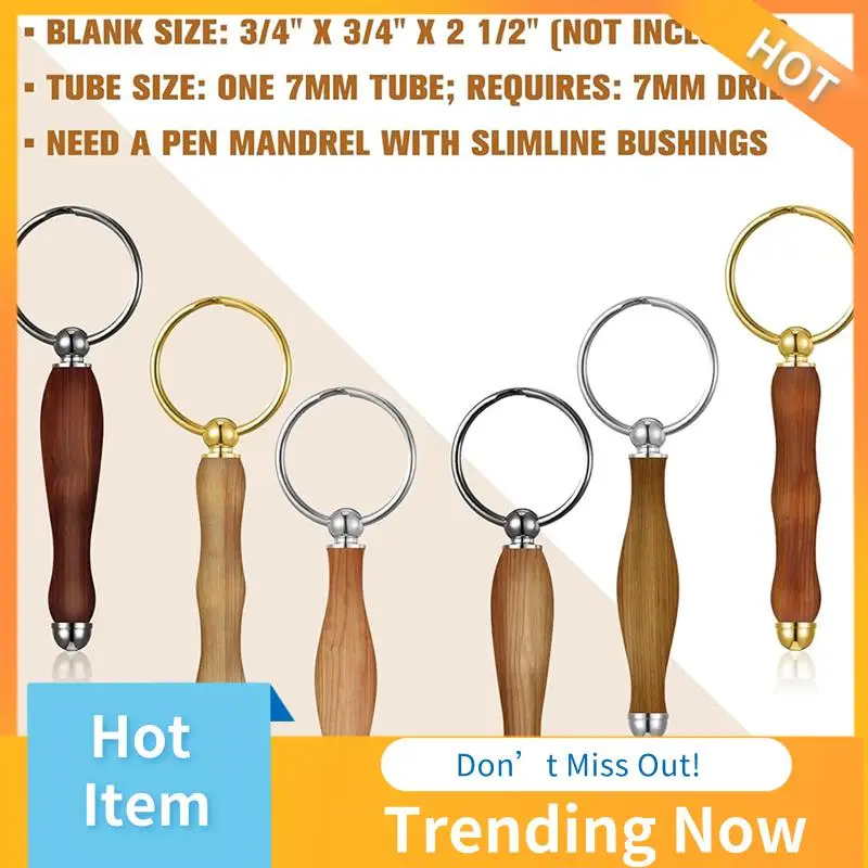 

AB08-12Pcs Woodturning Keychain Kit Mandrel Wood Turning Keychain For Woodworking Gifts