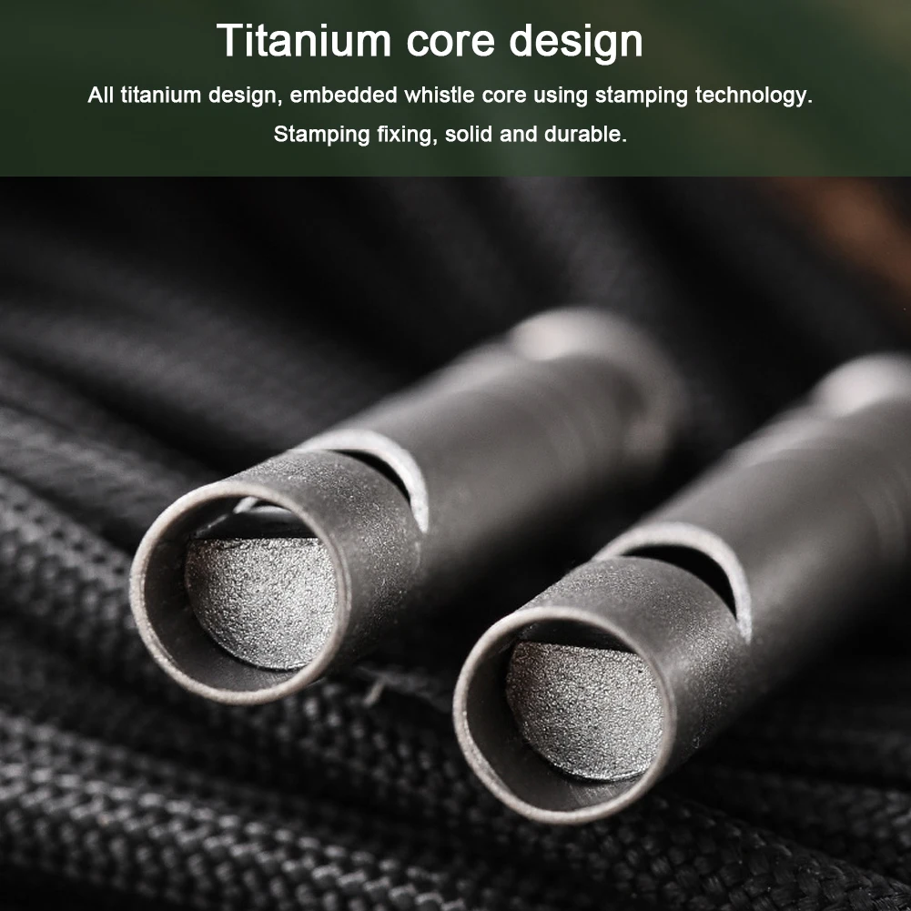 야외 티타늄 비상 호루라기 초경량 미니 EDC 호루라기 목걸이 착용 생존 탐험을위한 애완 동물 훈련 호루라기 저항