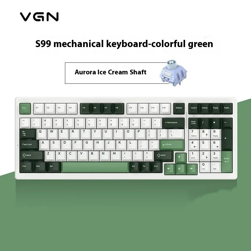 

Vgns99 Tri-mode Bluetooth/wireless Custom Keyboard Mechanical Keyboard Game Esports Office Full Key Hotplug Gasket Structure