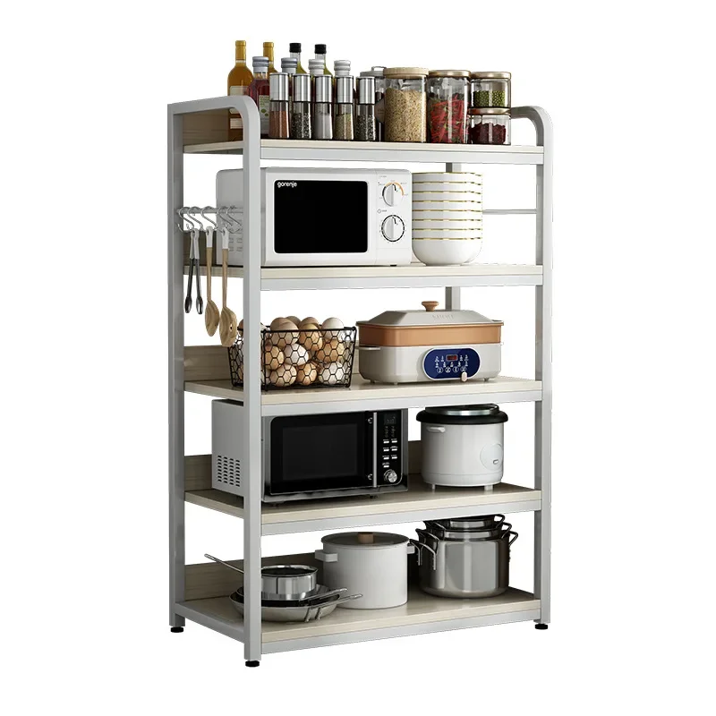 

Кухонная полка От пола до потолка Бытовая многослойная полка для микроволновой печи Многофункциональная полка для хранения кастрюль и чаш Большая полка