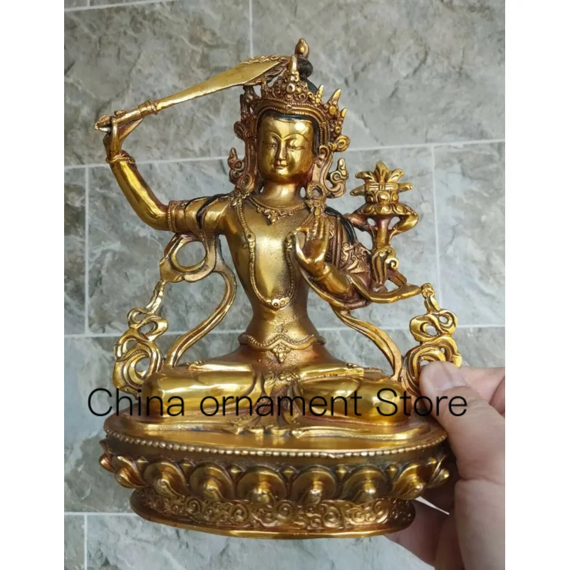 

Buddhism old bronze statue Buddha Bodhisattva Manjushri Tara Auspicious mantras