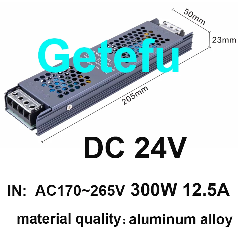 Ultra dünne LED-Strom versorgung DC 12V 24V Licht transformatoren 60W 200W 300W 400W W AC170-265V wandler Treiber für Streifen – Detail 17