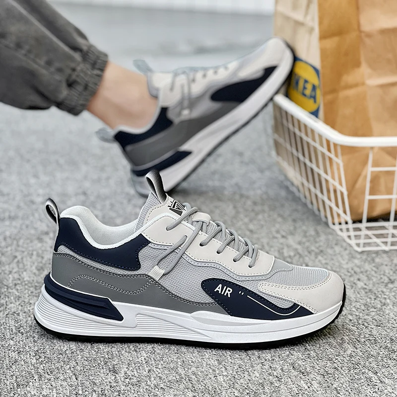 Gray Casual Sport Mens Shoes New In Casual Male Sneakers Running Outdoor Platform Sport Fashion Luxury Tenis Trainers Shoes