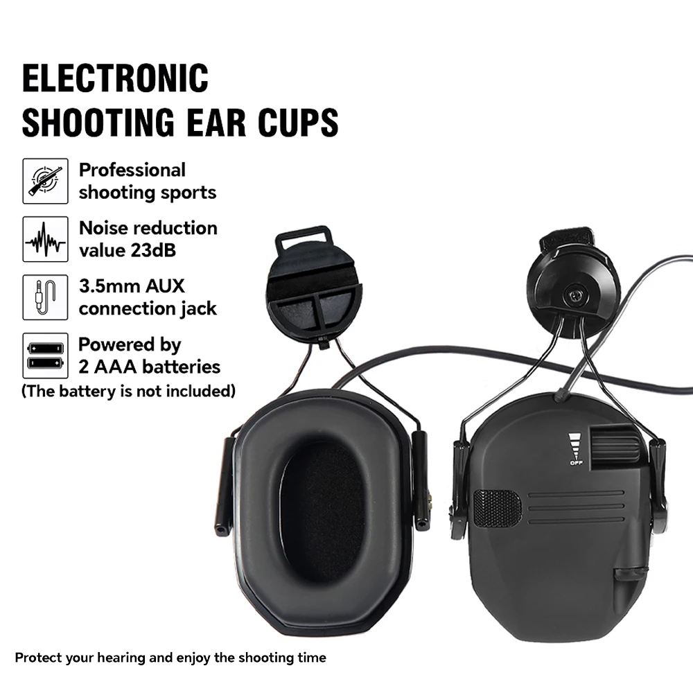 Newest Shooting Earmuffs Tactical Electronic Helmet Headset Hunting Hearing Protector Noise Reduction Headphone