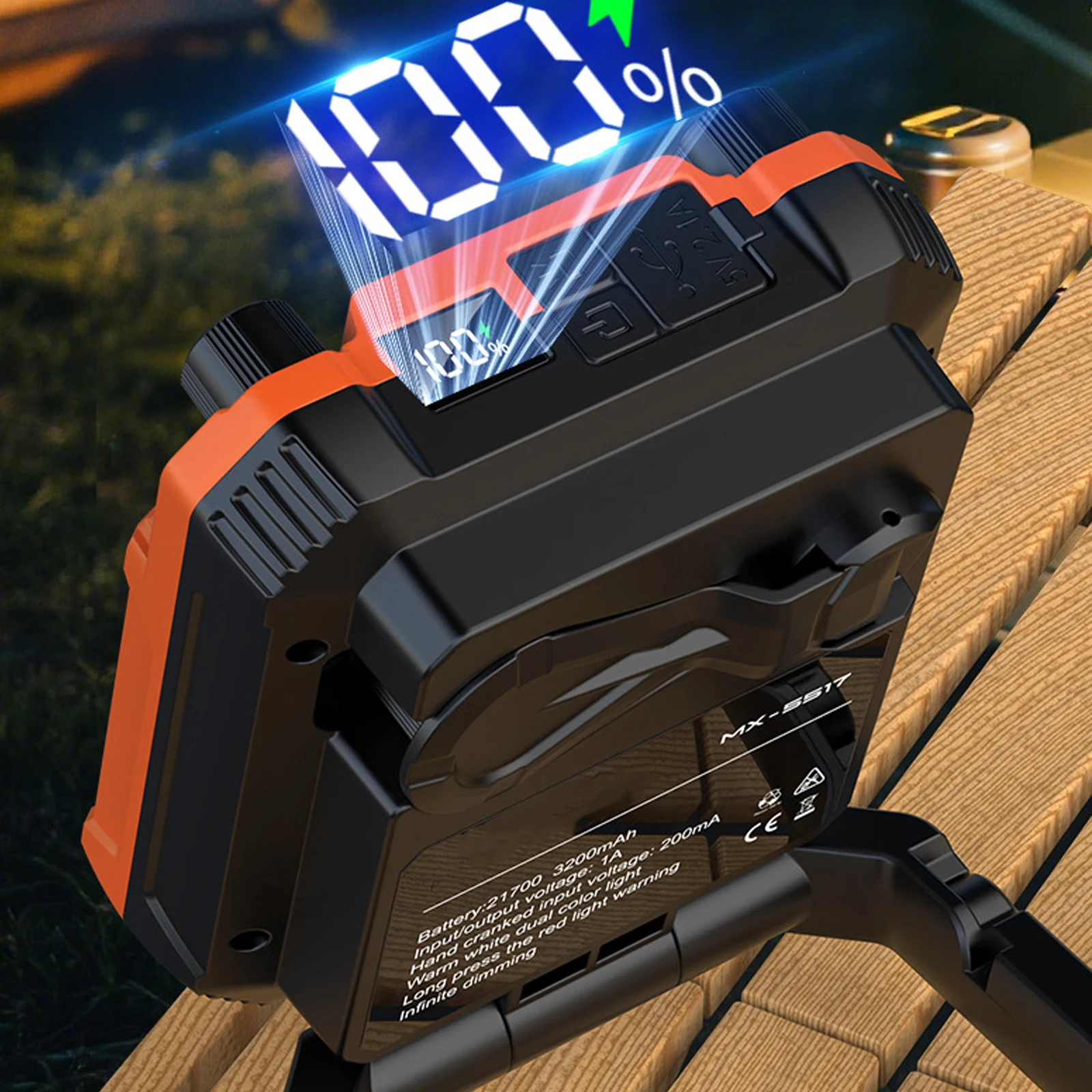 كرنك اليد LED فانوس التخييم مصباح يدوي صغير قابل لإعادة الشحن مع حامل ضوء التخييم لمصباح الطوارئ في الهواء الطلق