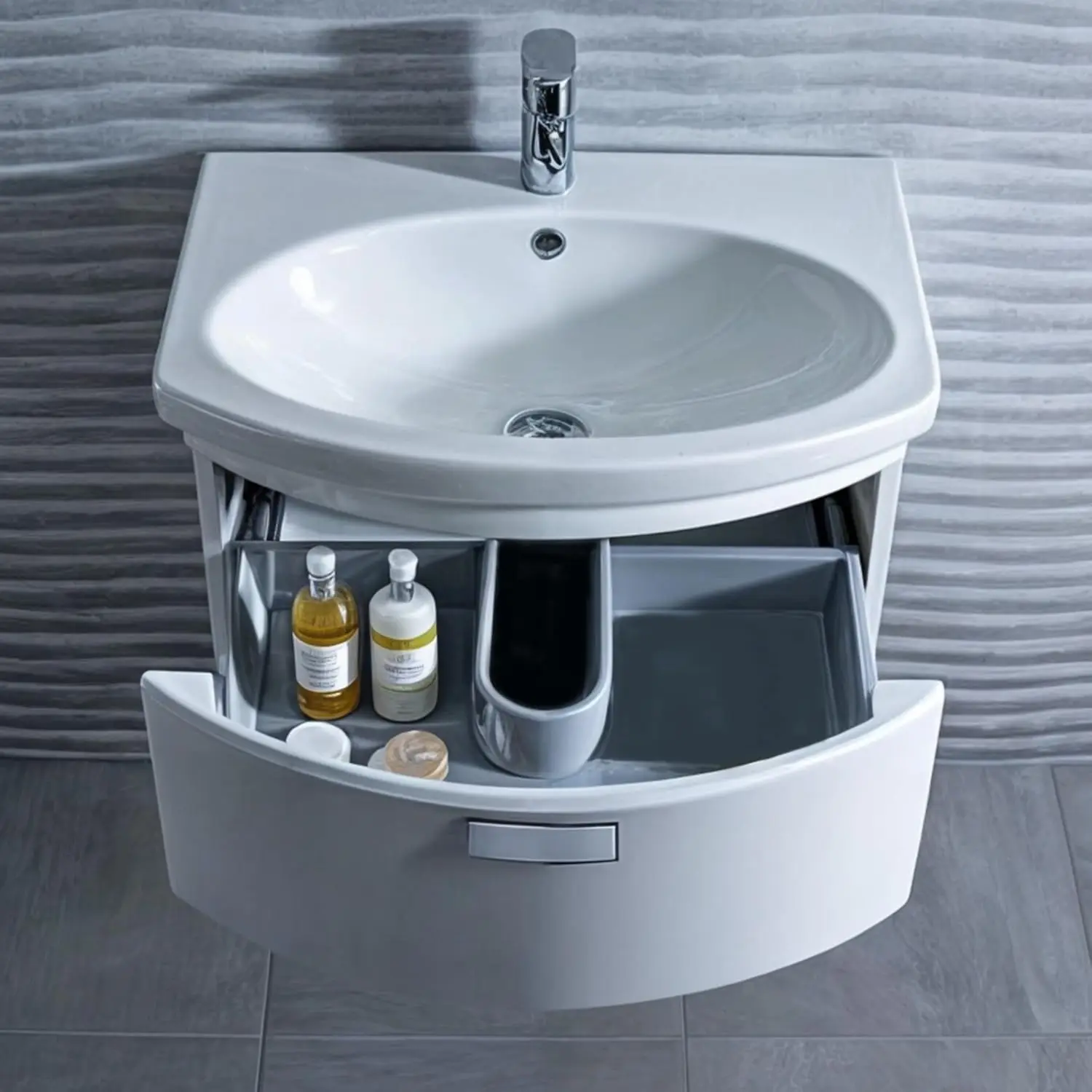 1Pc Plastic U-shaped Trim Contour For Vanity Drawers Under Sink To Fit Around Plumbing Pipes