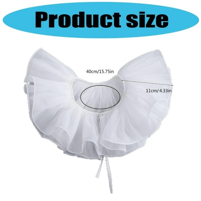 Halloween Neck Ruff Costume Prop Breathable Mesh Collar Cosplay Accessory For Adults Kids Cosplay Attires