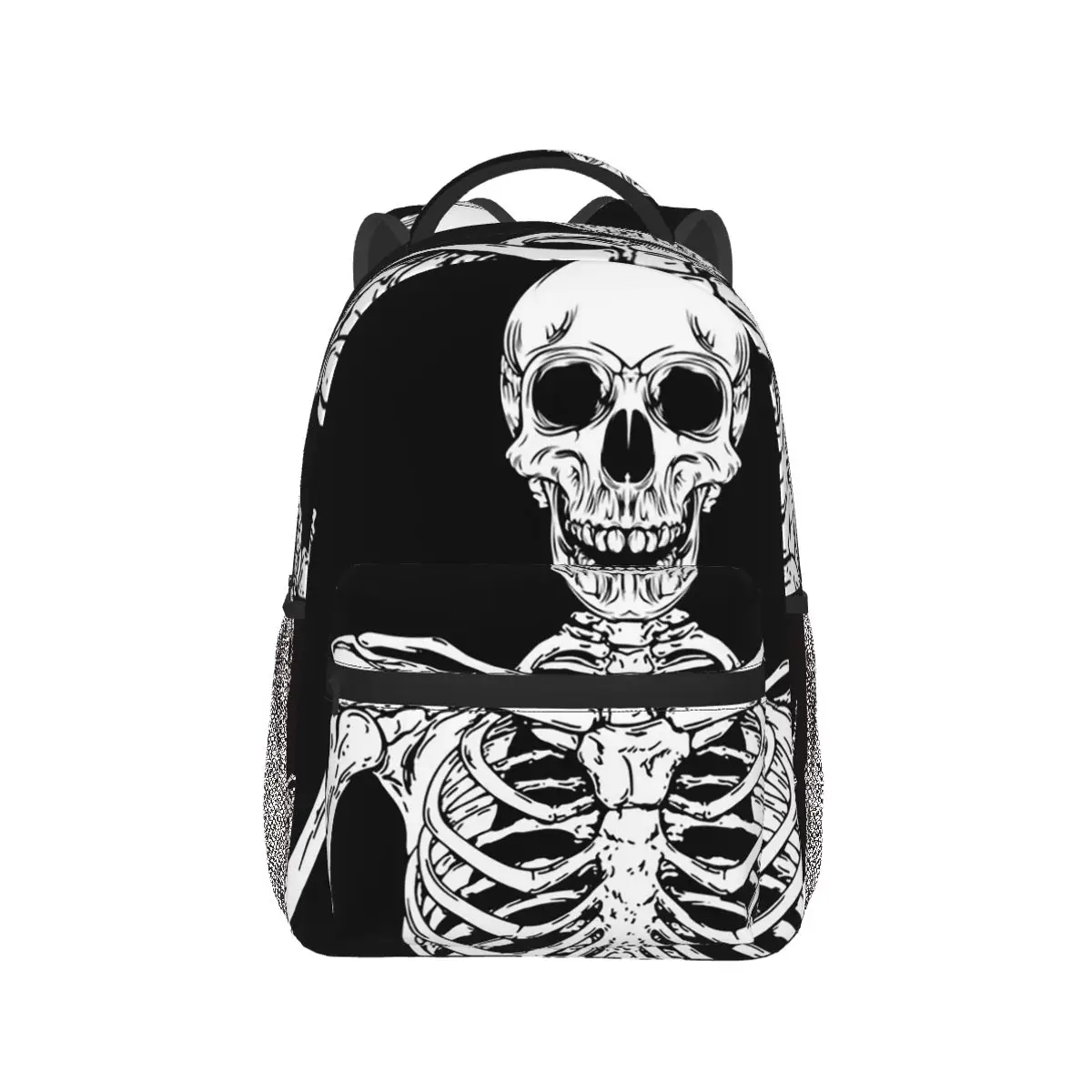 

Skeletons With Rock Gestures Backpack Hot Sale Daypack Large Capacity Children BookBag School Bag Shoulder Bags for Men Women