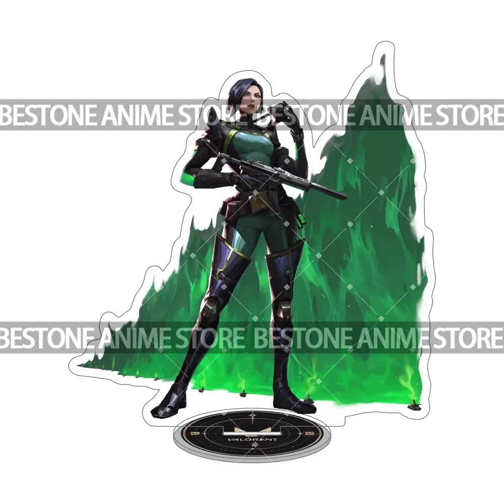 Valorant 15cm Agent Characters with Skill Effects Acrylic Stand Keychain Game Desktop Decor Fans Collectible Gift