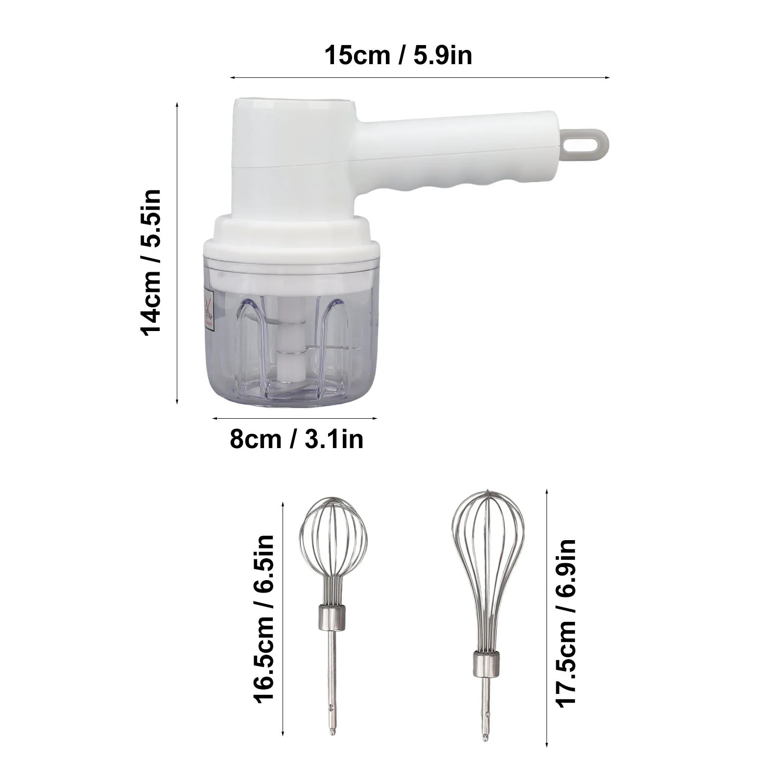 

Беспроводной портативный электрический измельчитель чеснока, электрический ручной миксер, многофункциональная мясорубка, взбивалка для яиц, белый