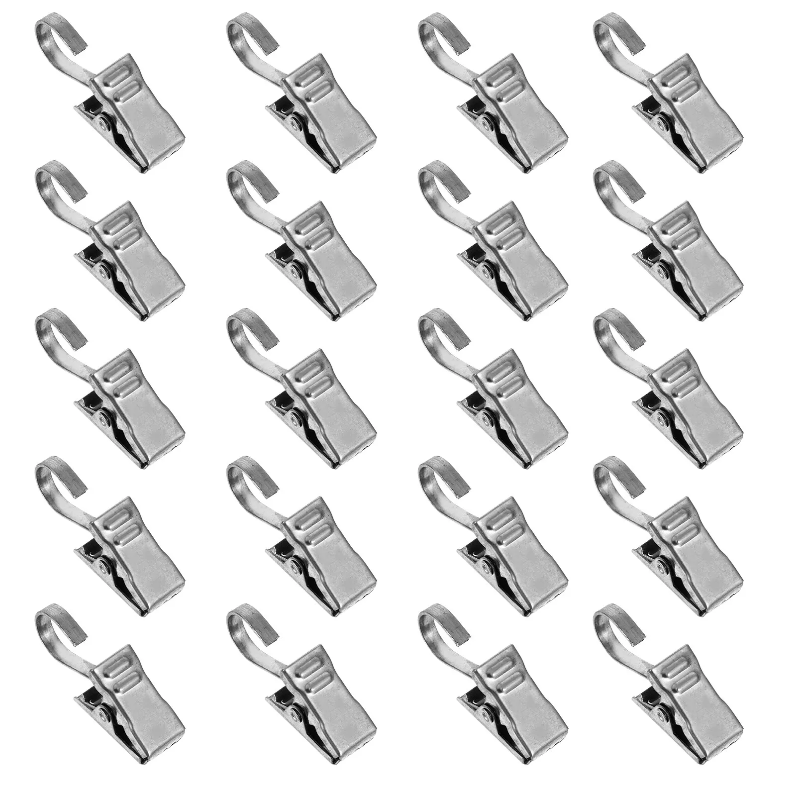 

20Pcs Curtain Hooks Premium Metal Clip Clamps for Hanging Curtains Shower Displays and Drying Clothes Fast Efficiently