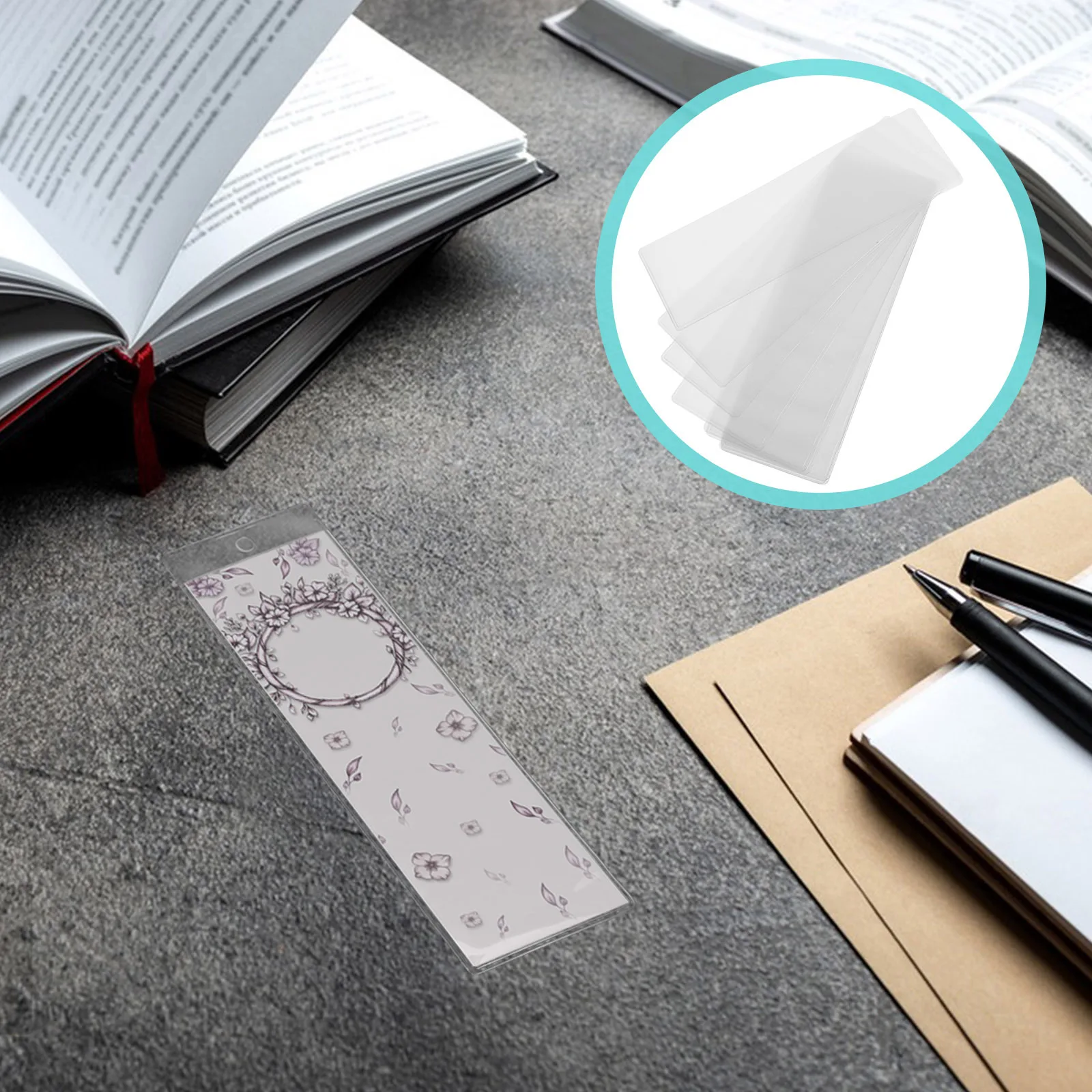 

10pcs Bookmarks Sleeves Creative Lightweight Pvc Bookmark Protector For Diy Office Supplies Display Holder Accessory