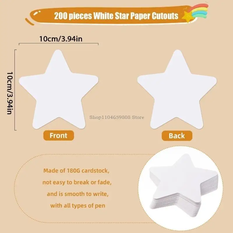 حزمة من 100 قطعة من الورق المقوى على شكل نجمة مقاس 3.5 بوصة للوحة إعلانات الفصل الدراسي لمشروع تزيين المنزل #6