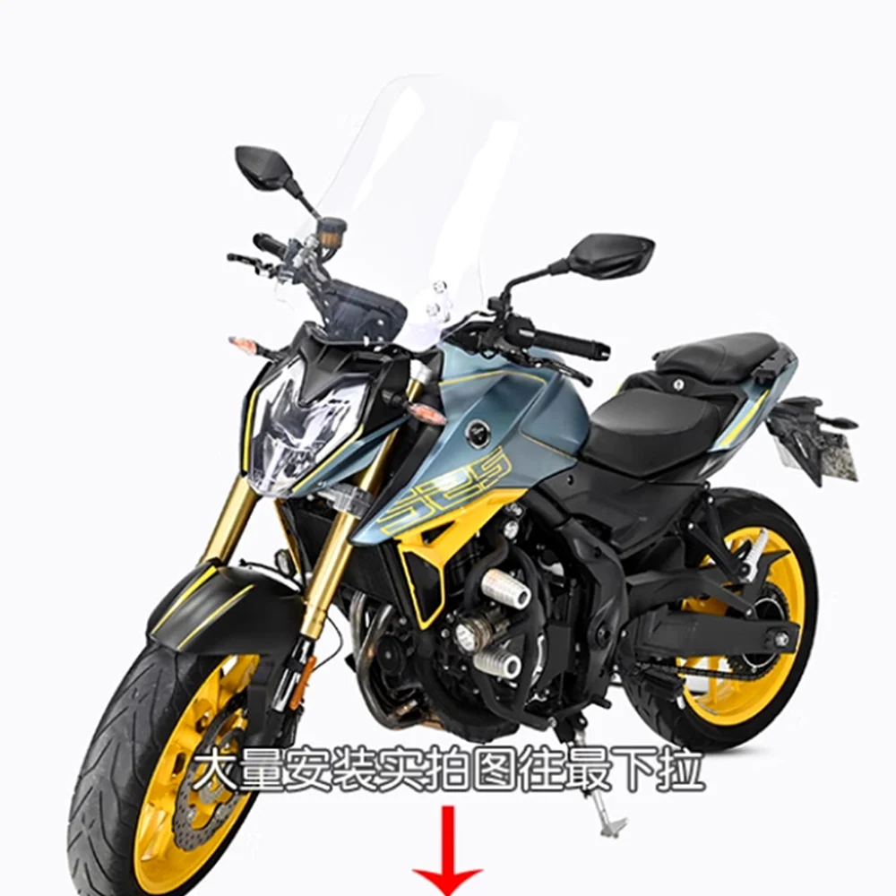 For VOGE 525R 500R windshield modification LX500R LX500-R raised front windshield chest protector and rain shield with bracket