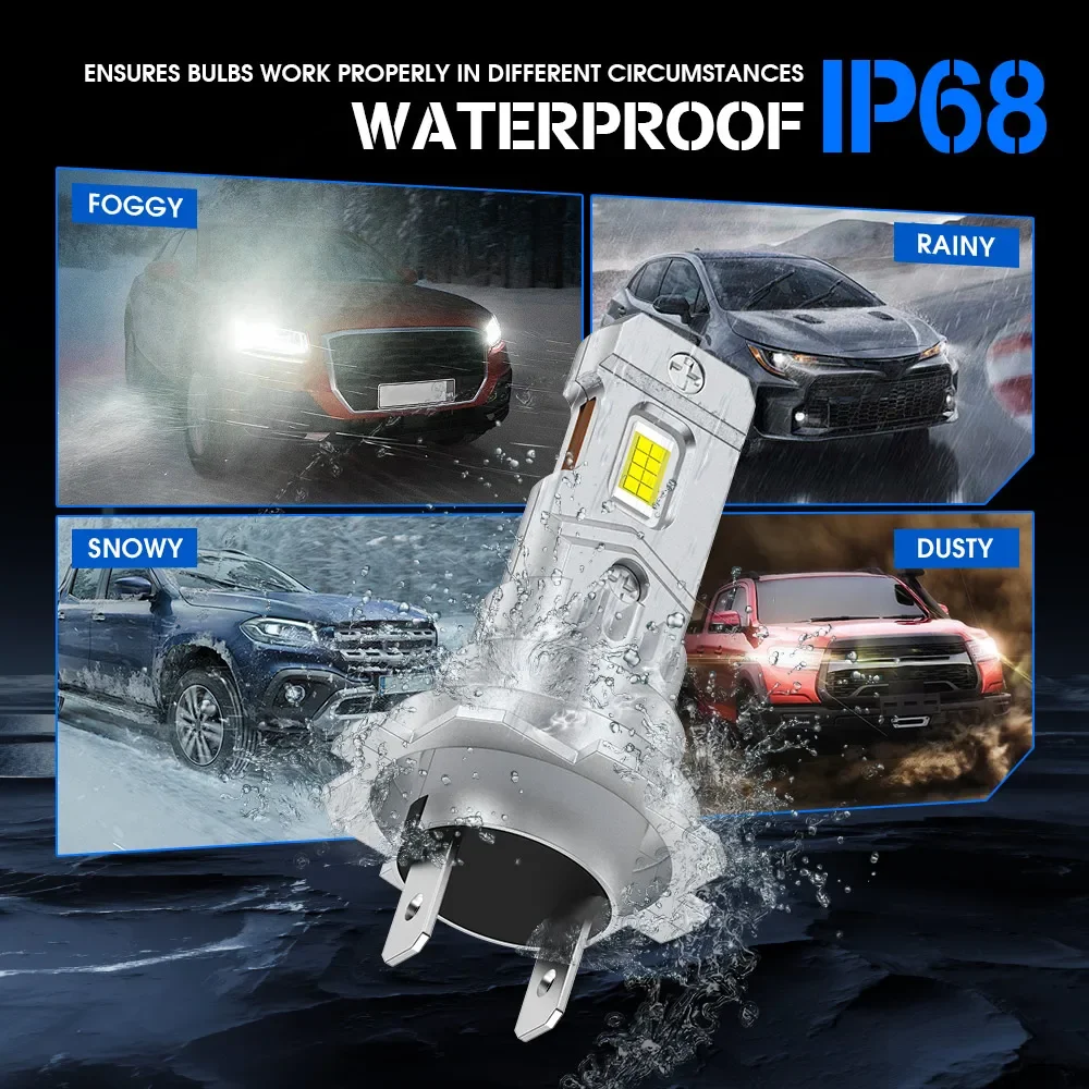 

2 шт. H7 светодиодные лампы Canbus без ошибок, мини 60 Вт 12000LM 6000K CSP чип для автомобильных фар, автомобильные светодиодные лампы 12 В, вилка PLAY