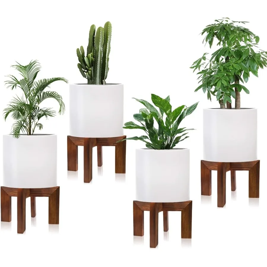 

4-упаковка деревянной подставки для растений, внутренние держатели для растений, прочные подставки для цветочных горшков, полка для растений, деревянный табурет для патио, подставка для растений