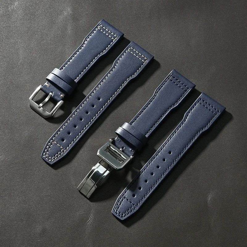 Ремешок из натуральной кожи 2025 для пилота Little Prince Mark для мужчин и женщин из воловьей кожи с складной пряжкой, ремешок для часов, браслет, ремень 20 мм, 21 мм, 22 мм