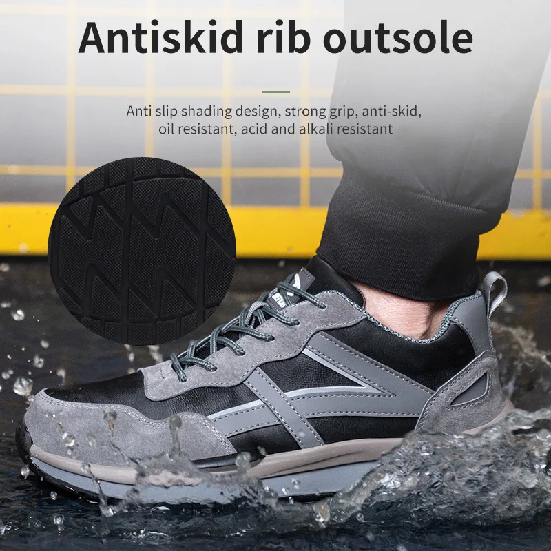 Anti Smashing and Anti Piercing Steel Toe Protection Comfortable and Lightweight Work Safety Shoes One for Men