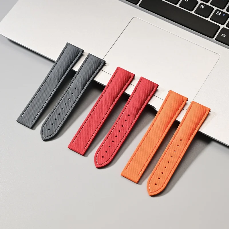 Fluoro Rubber Watch Band for Omega 20 21 22mm Universal Quick Release Watch strap Butterfly Folding Clasp Watches