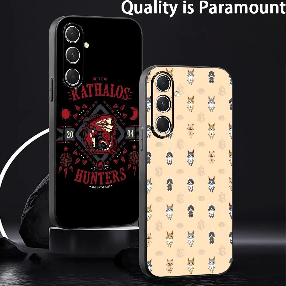 Monster Hunter Phone Case For Samsung Galaxy S26 S25 S24 S23 S22 S21 Plus Ultra Note20 Soft Black